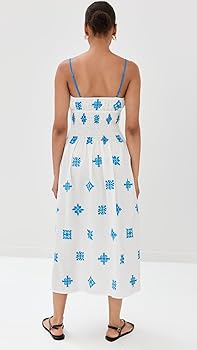 Ciao Lucia Women's Barbara Dress, Sky, Blue, Print, L at